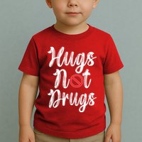 Red Ribbon Week Awareness Hugs Not Drugs  Ribbon Toddler T-Shirt