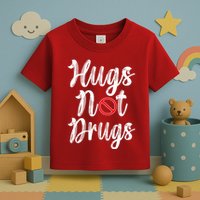 Red Ribbon Week Awareness Hugs Not Drugs  Ribbon Toddler T-Shirt