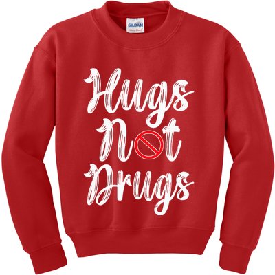 Red Ribbon Week Awareness Hugs Not Drugs  Ribbon Kids Sweatshirt