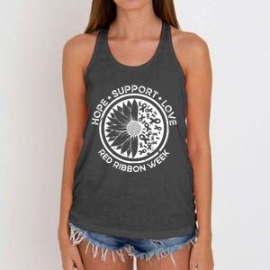 Red Ribbon Week Women's Knotted Racerback Tank