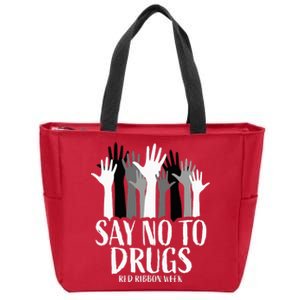 Red Ribbon Week  Say No to Drugs Hands Red Ribbon Week Zip Tote Bag