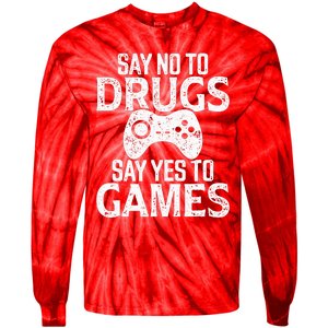 Red Ribbon Week  Say No to Drugs Say Yes to Games Tie-Dye Long Sleeve Shirt