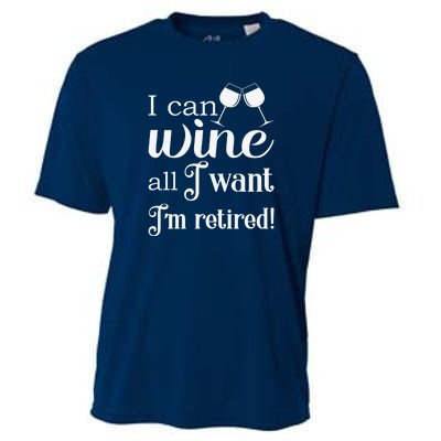 Retired Retirement Wine Gift Cooling Performance Crew T-Shirt