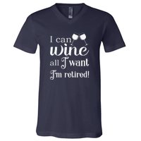 Retired Retirement Wine Gift V-Neck T-Shirt