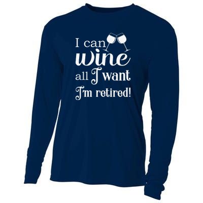 Retired Retirement Wine Gift Cooling Performance Long Sleeve Crew