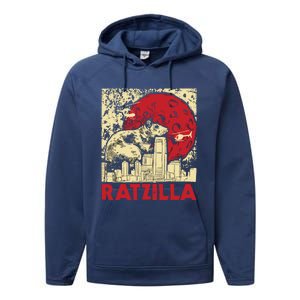 Ratzilla Rat Whisperer Rodent Lover Rat Lover Performance Fleece Hoodie