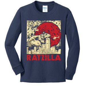 Ratzilla Rat Whisperer Rodent Lover Rat Lover Kids Long Sleeve Shirt