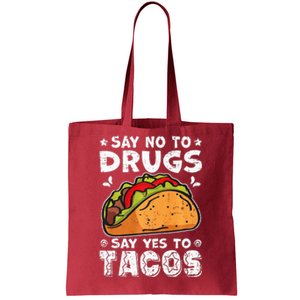 Red Ribbon Week Say No To Drugs Say Yes To Tacos Taco Tote Bag