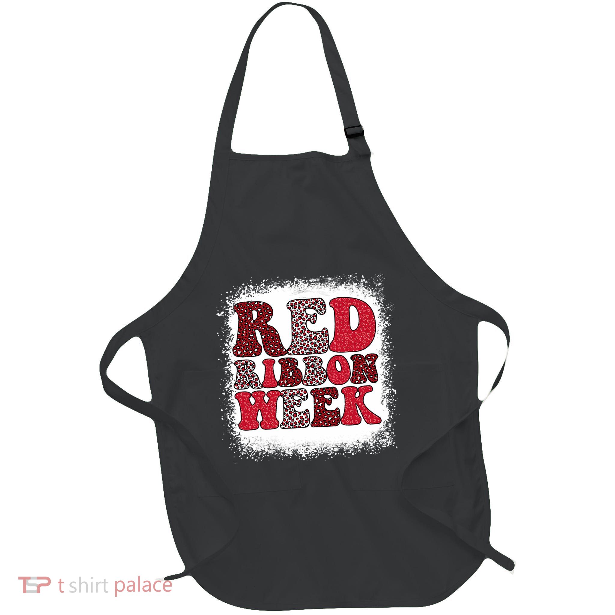 Red Ribbon Week Apparel Red Ribbon Week Full-Length Apron With Pockets