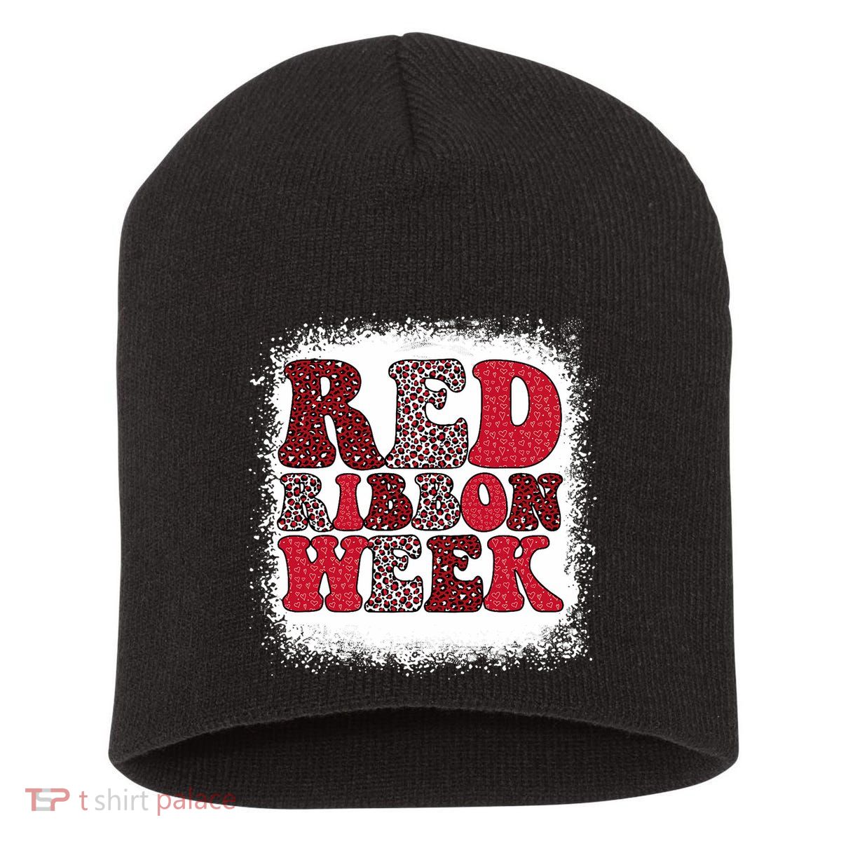 Red Ribbon Week Apparel Red Ribbon Week Short Acrylic Beanie
