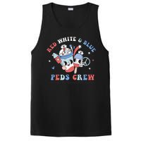 Retro Red White Blue Peds Crew 4th Of July Pediatric Nurse PosiCharge Competitor Tank