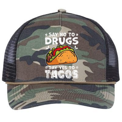 Red Ribbon Week Say No To Drugs Say Yes To Tacos Taco Retro Rope Trucker Hat Cap