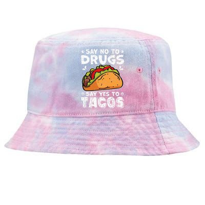 Red Ribbon Week Say No To Drugs Say Yes To Tacos Taco Tie-Dyed Bucket Hat