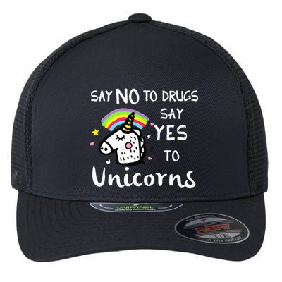 Red Ribbon Week Say No Say Yes to Unicorns Flexfit Unipanel Trucker Cap