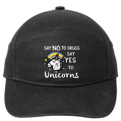 Red Ribbon Week Say No Say Yes to Unicorns 7-Panel Snapback Hat