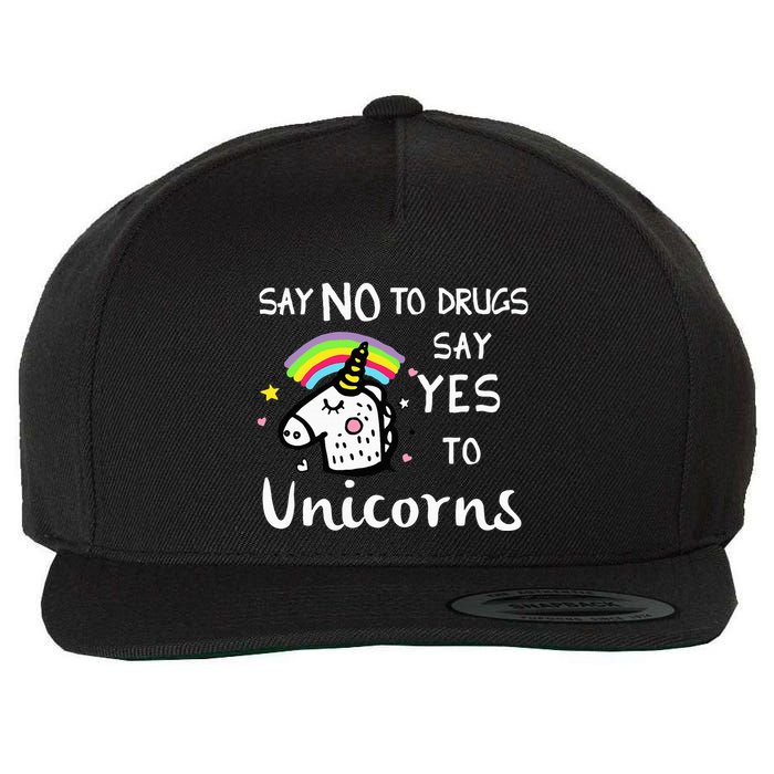 Red Ribbon Week Say No Say Yes to Unicorns Wool Snapback Cap