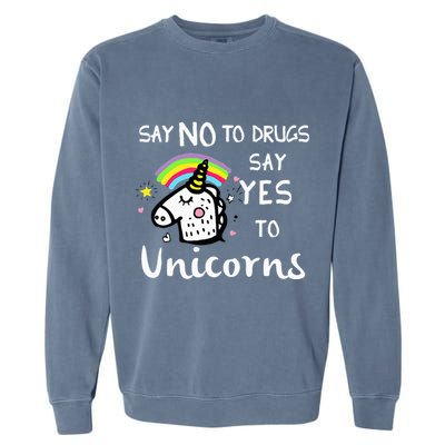 Red Ribbon Week Say No Say Yes to Unicorns Garment-Dyed Sweatshirt