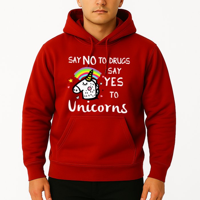 Red Ribbon Week Say No Say Yes to Unicorns Hoodie