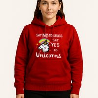 Red Ribbon Week Say No Say Yes to Unicorns Hoodie