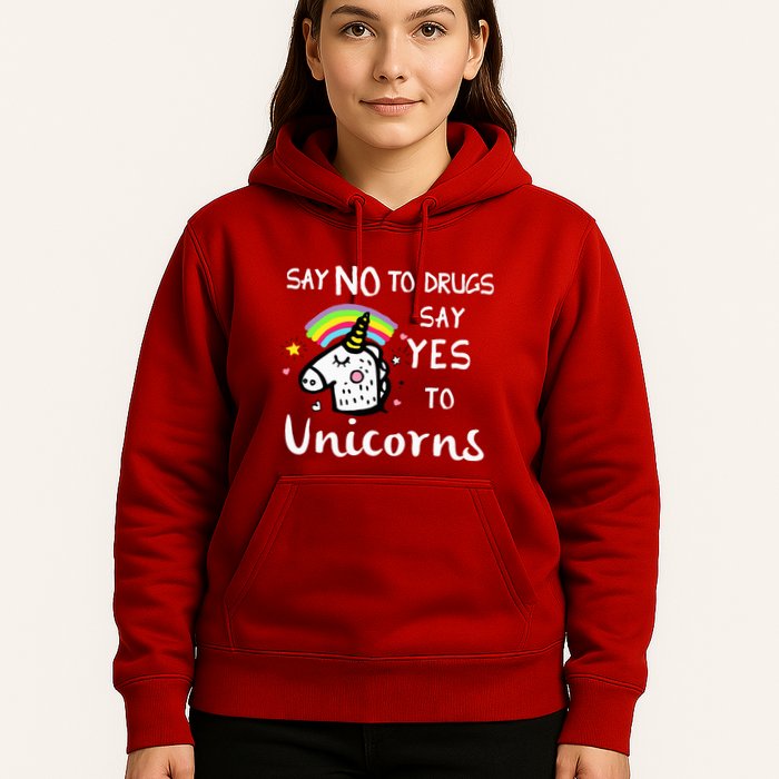 Red Ribbon Week Say No Say Yes to Unicorns Hoodie
