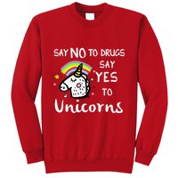 Red Ribbon Week Say No Say Yes to Unicorns Sweatshirt