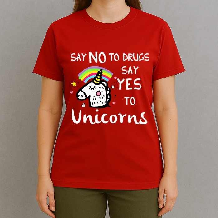 Red Ribbon Week Say No Say Yes to Unicorns T-Shirt