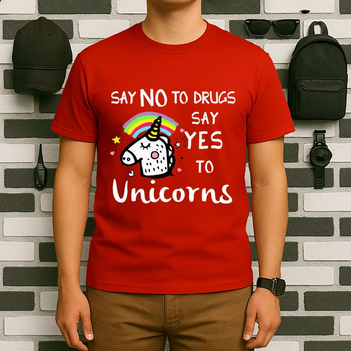 Red Ribbon Week Say No Say Yes to Unicorns T-Shirt