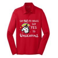 Red Ribbon Week Say No Say Yes to Unicorns Silk Touch Performance Long Sleeve Polo