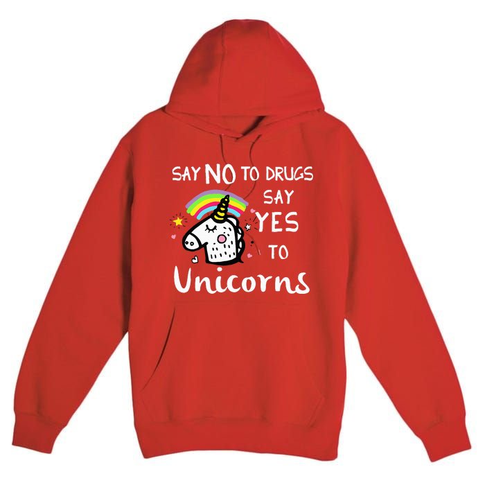 Red Ribbon Week Say No Say Yes to Unicorns Premium Pullover Hoodie