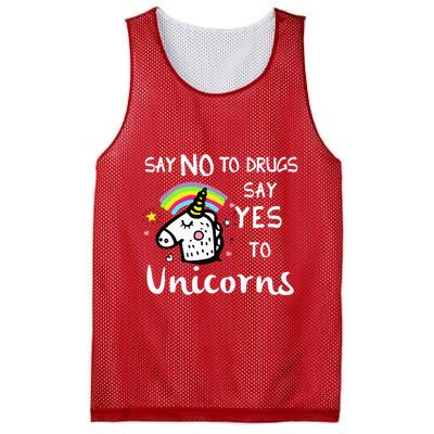 Red Ribbon Week Say No Say Yes to Unicorns Mesh Reversible Basketball Jersey Tank