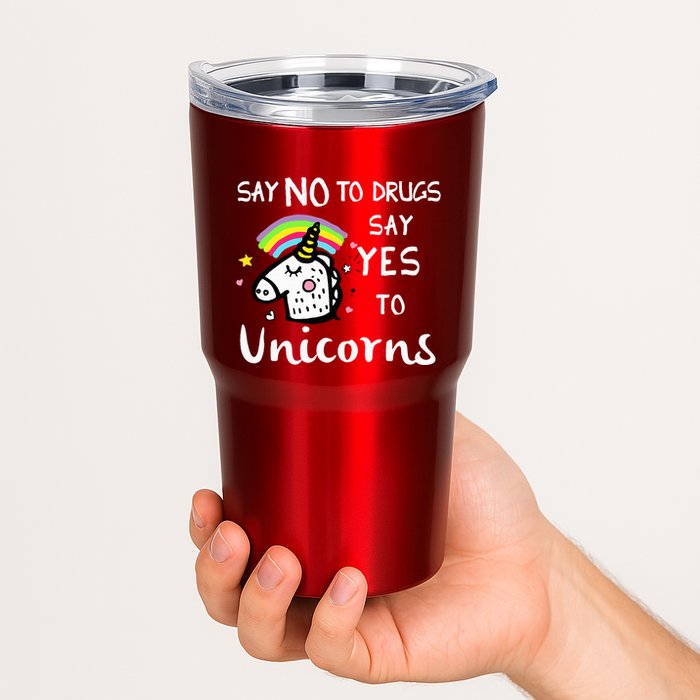 Red Ribbon Week Say No Say Yes to Unicorns Tumbler