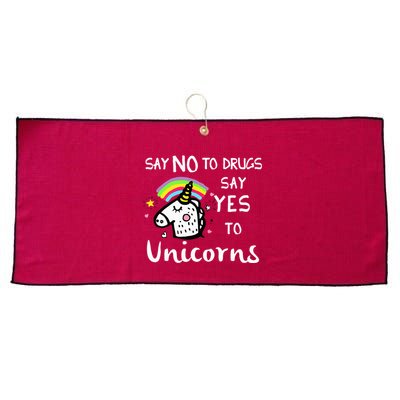 Red Ribbon Week Say No Say Yes to Unicorns Large Microfiber Waffle Golf Towel
