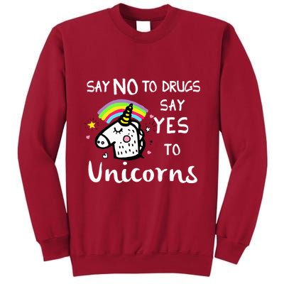 Red Ribbon Week Say No Say Yes to Unicorns Tall Sweatshirt