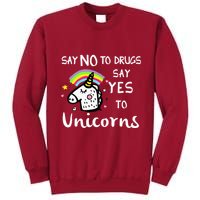 Red Ribbon Week Say No Say Yes to Unicorns Tall Sweatshirt