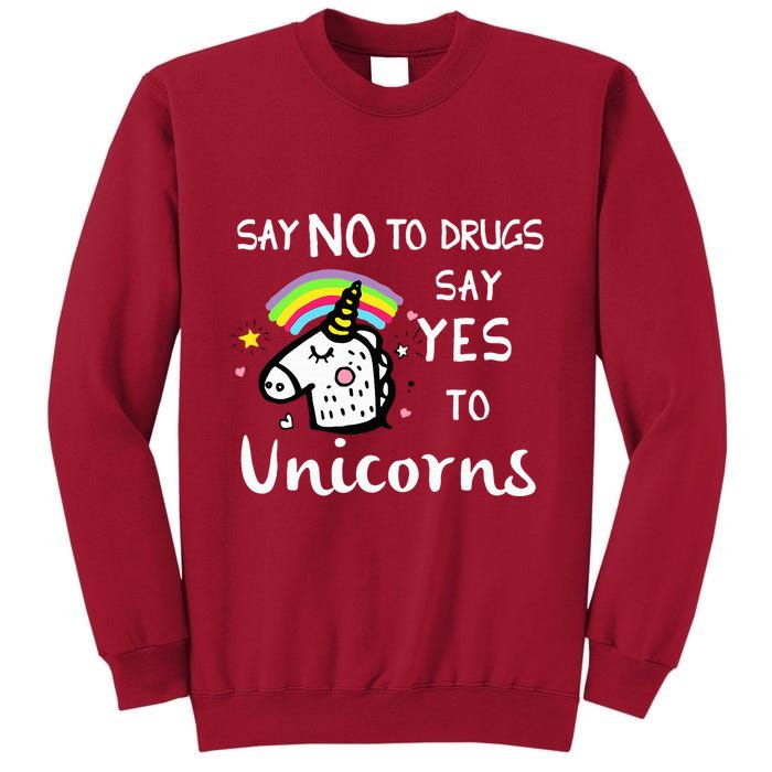 Red Ribbon Week Say No Say Yes to Unicorns Tall Sweatshirt