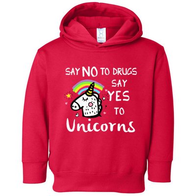 Red Ribbon Week Say No Say Yes to Unicorns Toddler Hoodie