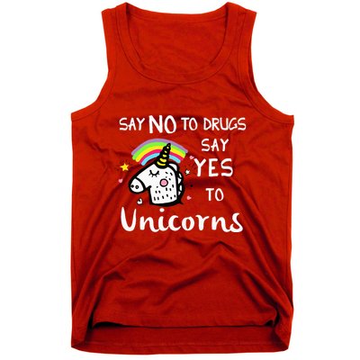 Red Ribbon Week Say No Say Yes to Unicorns Tank Top