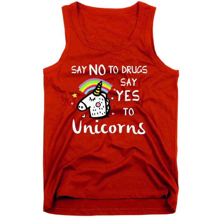 Red Ribbon Week Say No Say Yes to Unicorns Tank Top