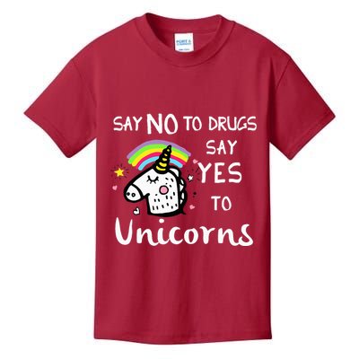 Red Ribbon Week Say No Say Yes to Unicorns Kids T-Shirt