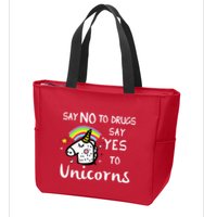 Red Ribbon Week Say No Say Yes to Unicorns Zip Tote Bag