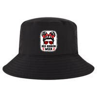 Red Ribbon Week Women Messy Bun Red Ribbon Week Awareness Cool Comfort Performance Bucket Hat