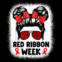 Red Ribbon Week Women Messy Bun Red Ribbon Week Awareness Kids T-Shirt