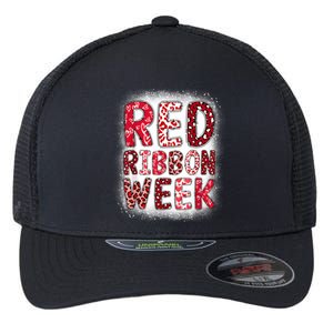 Red Ribbon Week Groovy Red Ribbon Awareness For Women Flexfit Unipanel Trucker Cap