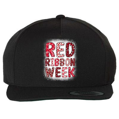 Red Ribbon Week Groovy Red Ribbon Awareness For Women Wool Snapback Cap