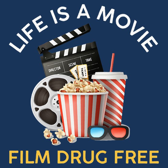 Red Ribbon Week Life Is A Movie Film Drug Free 7 Panel Mesh Trucker Snapback Hat
