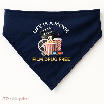 Red Ribbon Week Life Is A Movie Film Drug Free USA-Made Doggie Bandana