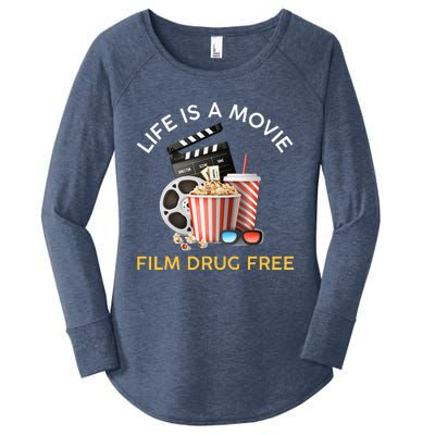 Red Ribbon Week Life Is A Movie Film Drug Free Women's Perfect Tri Tunic Long Sleeve Shirt