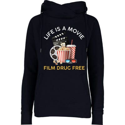 Red Ribbon Week Life Is A Movie Film Drug Free Womens Funnel Neck Pullover Hood