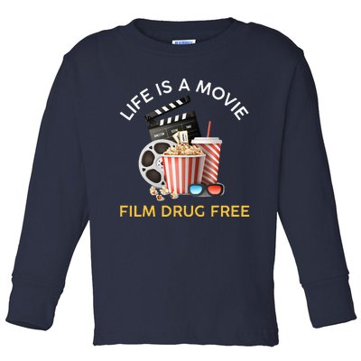 Red Ribbon Week Life Is A Movie Film Drug Free Toddler Long Sleeve Shirt