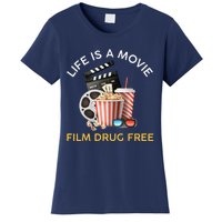 Red Ribbon Week Life Is A Movie Film Drug Free Women's T-Shirt